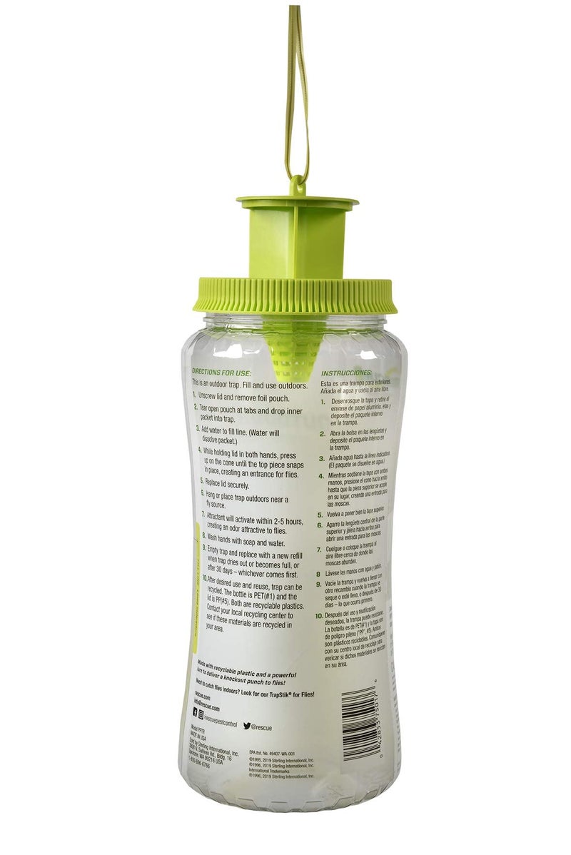 RESCUE! POP! Fly Trap â€“ Large Reusable Fly Trap for Outdoor Use - 3 Pack - Image 2